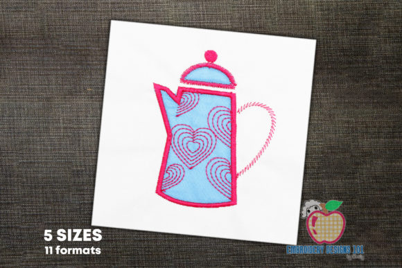 Beautiful Pink Coffee Pot Applique: A Designer's Review