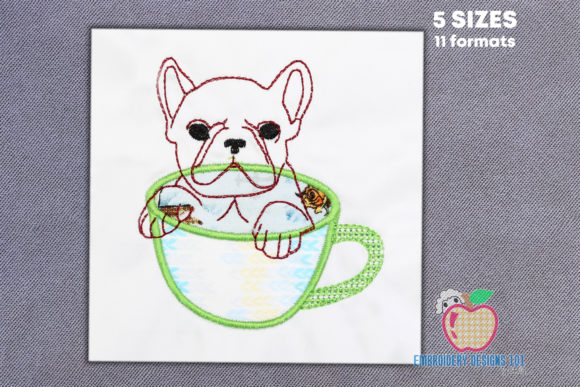 Bulldog with a Tea Cup Applique Design Review