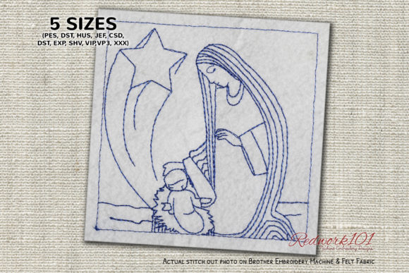 Christmas Nativity Scene Redwork: A Designer's Review