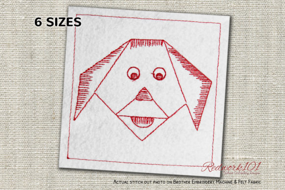 Handmade Origami Dog Face Redwork Review